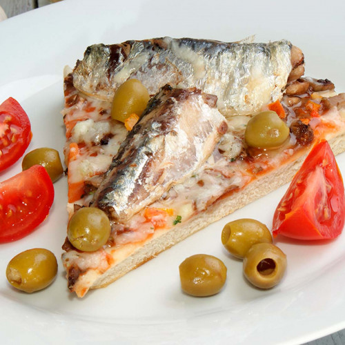 Pizza marina de Sardina en Aceite de Soya con Picante